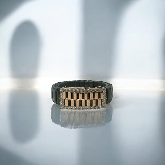 Empire Grid Silver Ring