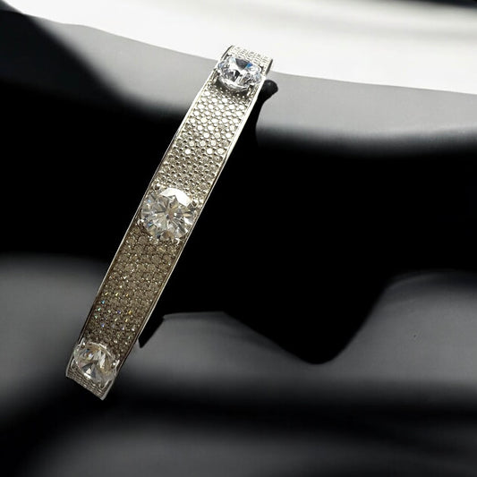 Azzyra Solitaire Cuff- Sterling Elegance for Her