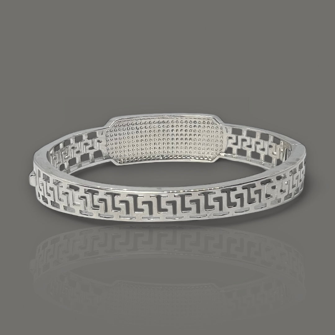Aurum Grid Kada - Gents Silver Brilliance