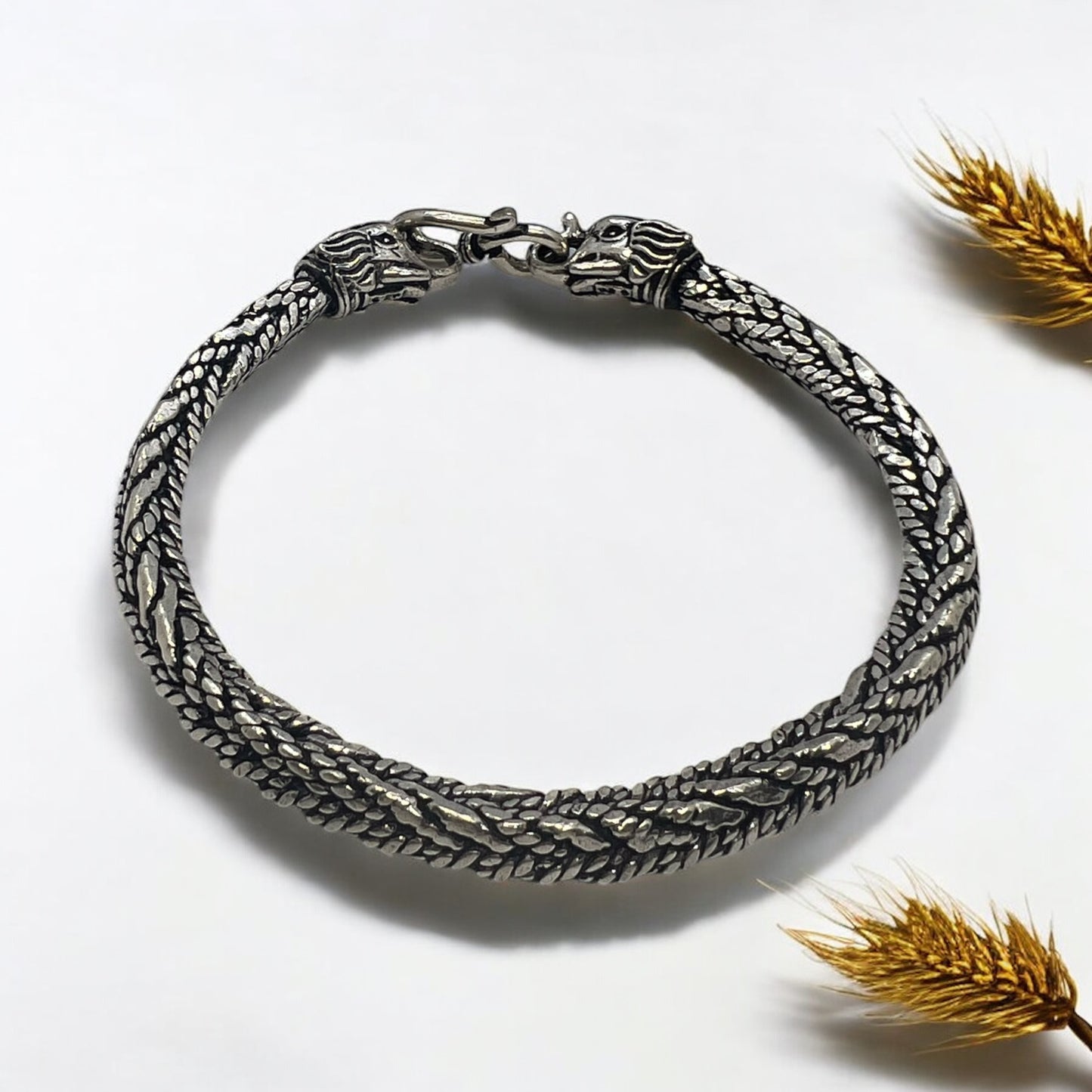 Viraat Bracelet – Majestic Sterling Silver Dragon Scale Bracelet