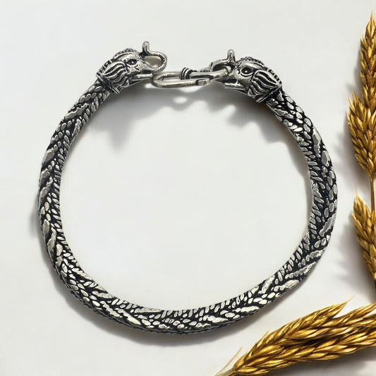 Viraat Bracelet – Majestic Sterling Silver Dragon Scale Bracelet