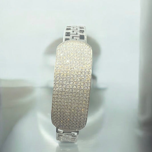 Aurum Grid Kada - Gents Silver Brilliance