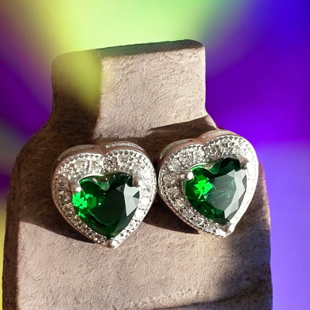 Green Heart Pendant Set