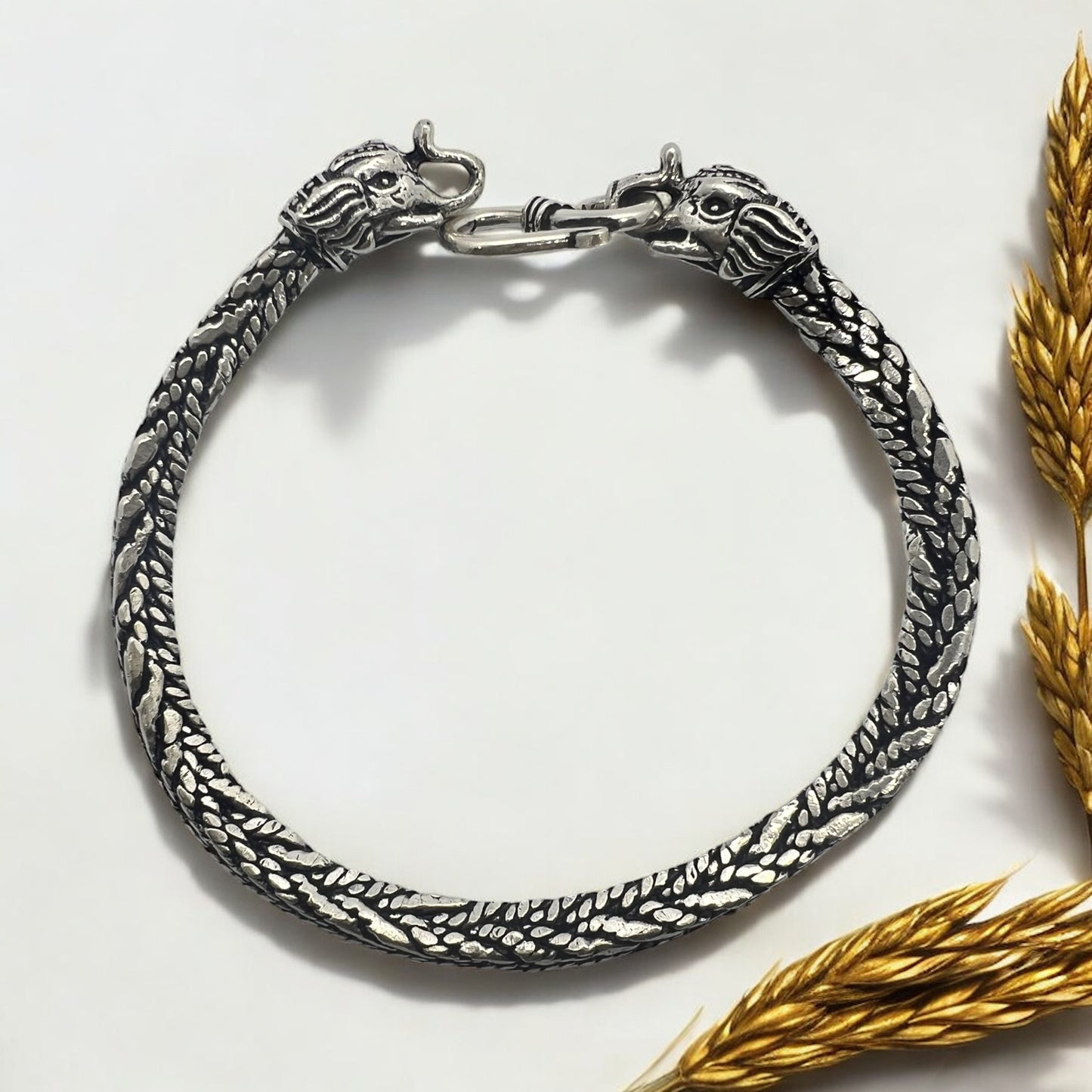 Viraat Bracelet – Majestic Sterling Silver Dragon Scale Bracelet